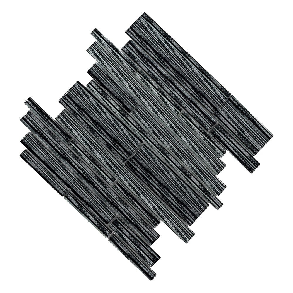 Elida Ceramica Glassy Terrain 12-in x 12-in Glossy Glass Linear Mosaic Wall Tile