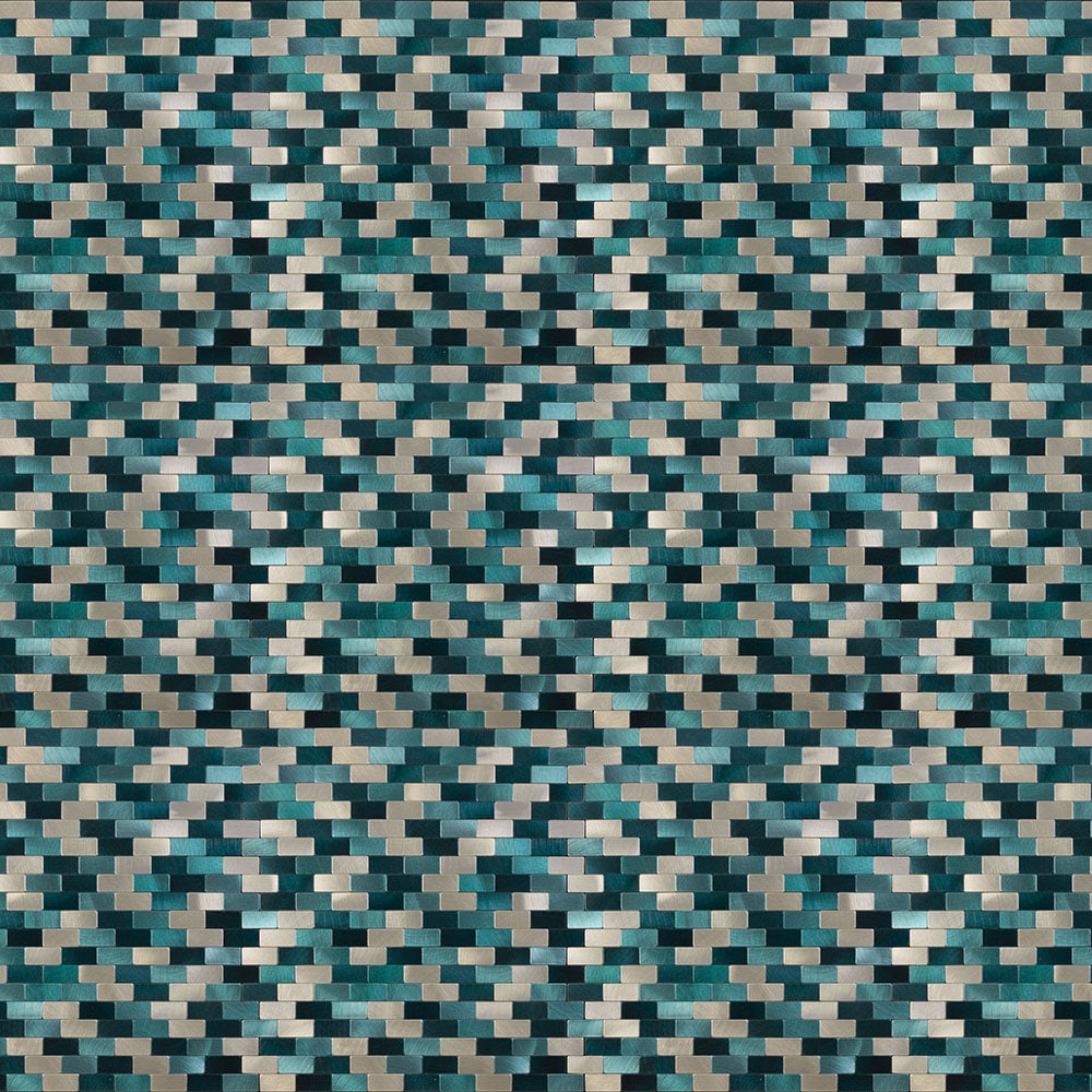 Peel&Stick Tile Peel and Stick Aqua Accent blue, green and champagne 11-in x 12-in Metallic Composite Patterned Linear Peel and stick Mosaic Wall Tile product image
