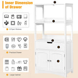 WELLFOR 24-in x 48-in x 13-in White Freestanding Linen Cabinet