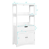 WELLFOR 24-in x 48-in x 13-in White Freestanding Linen Cabinet