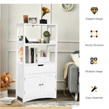 WELLFOR 24-in x 48-in x 13-in White Freestanding Linen Cabinet