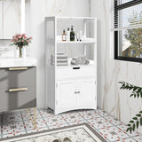 WELLFOR 24-in x 48-in x 13-in White Freestanding Linen Cabinet