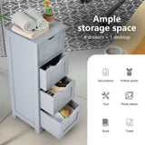WELLFOR 12-in x 32.5-in x 12-in Gray Freestanding Corner Linen Cabinet