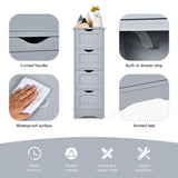 WELLFOR 12-in x 32.5-in x 12-in Gray Freestanding Corner Linen Cabinet
