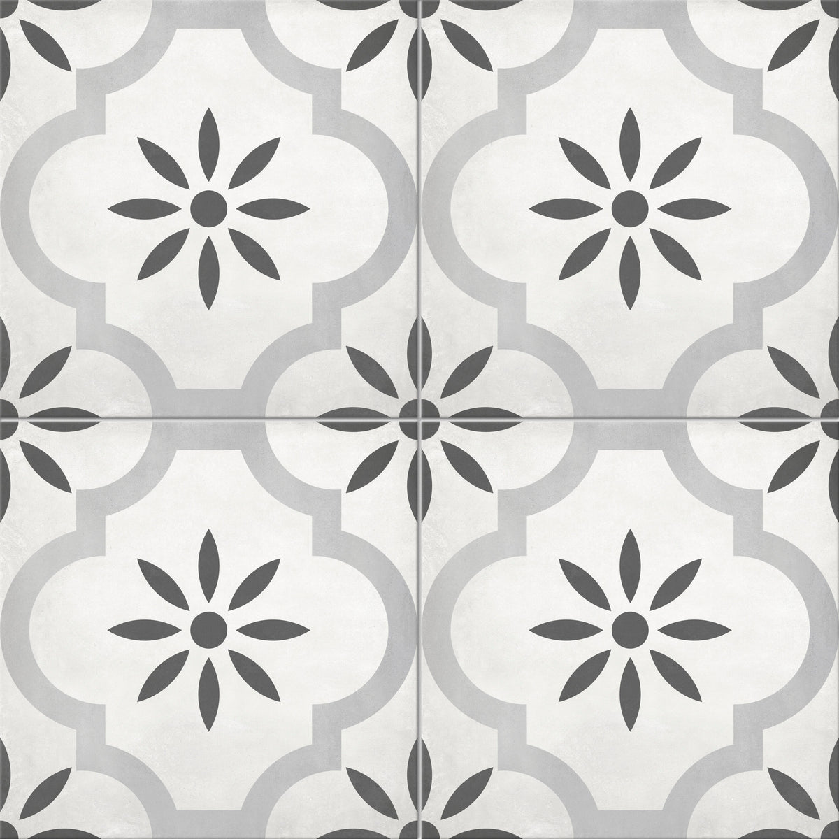 Satori Nouveau Arabesque Flora 8-in x 8-in Matte Porcelain Floor and Wall Tile (0.43-sq. ft/ Piece)
