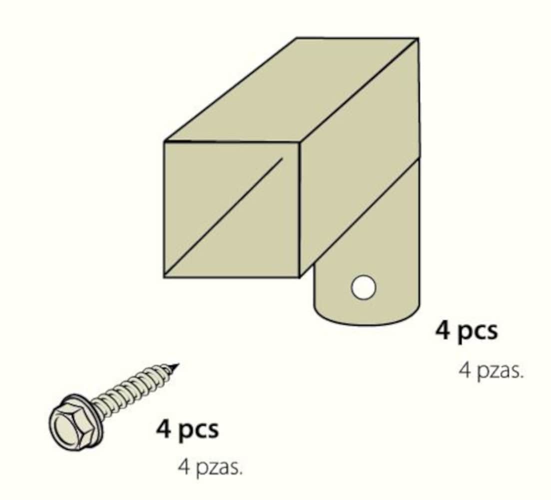 Navajo White Metal Fence Mounting Bracket For Decorative Metal Fence 4-Pack