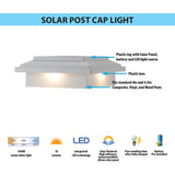 RELIABILT 4-in x 4-in 10-Lumen White Solar LED Outdoor Post Cap Light (5000 K)