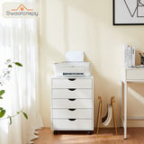 Sumyeg White 5-Drawer 18.7-in File Cabinet