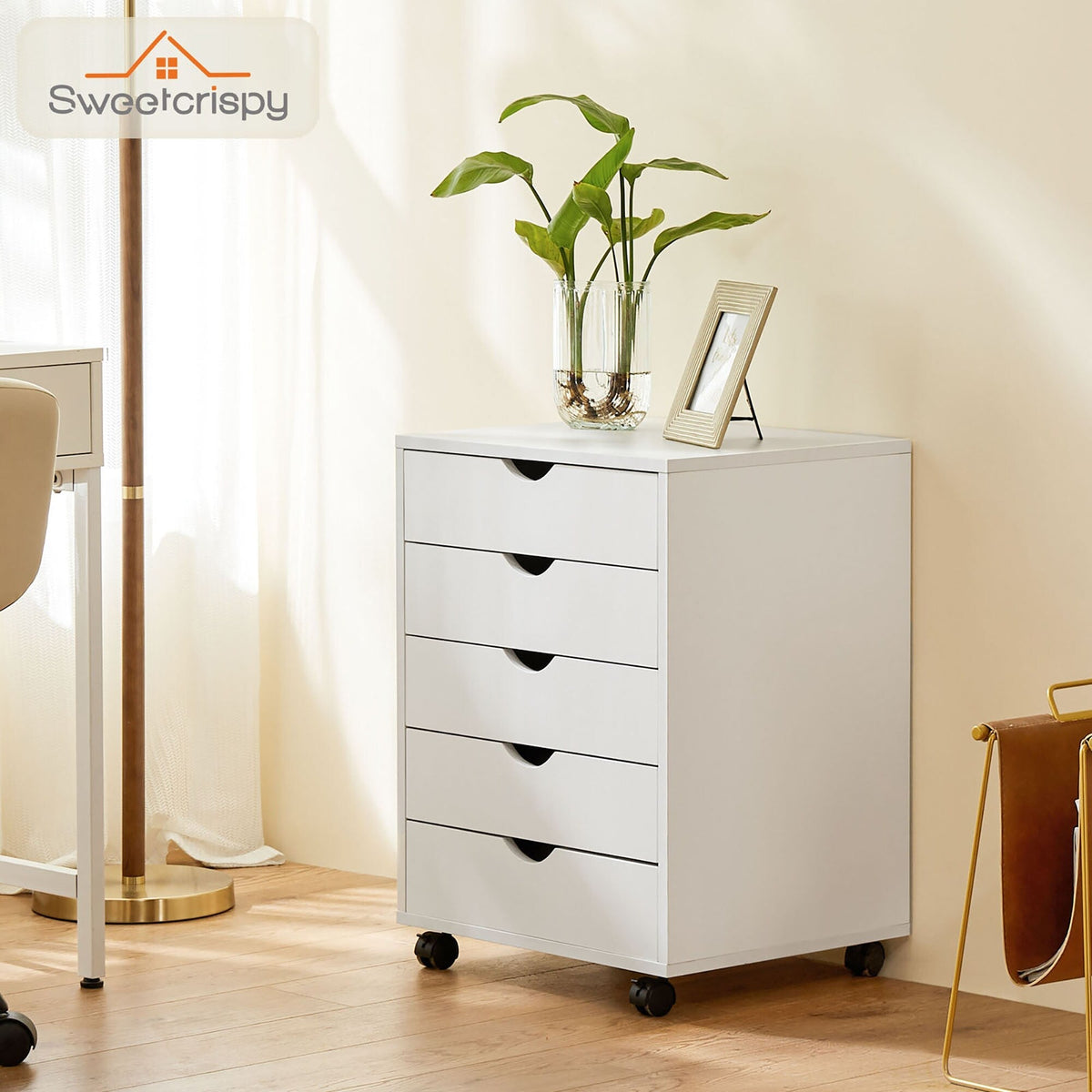 Sumyeg White 5-Drawer 18.7-in File Cabinet