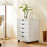 Sumyeg White 5-Drawer 18.7-in File Cabinet