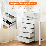 Sumyeg White 5-Drawer 18.7-in File Cabinet