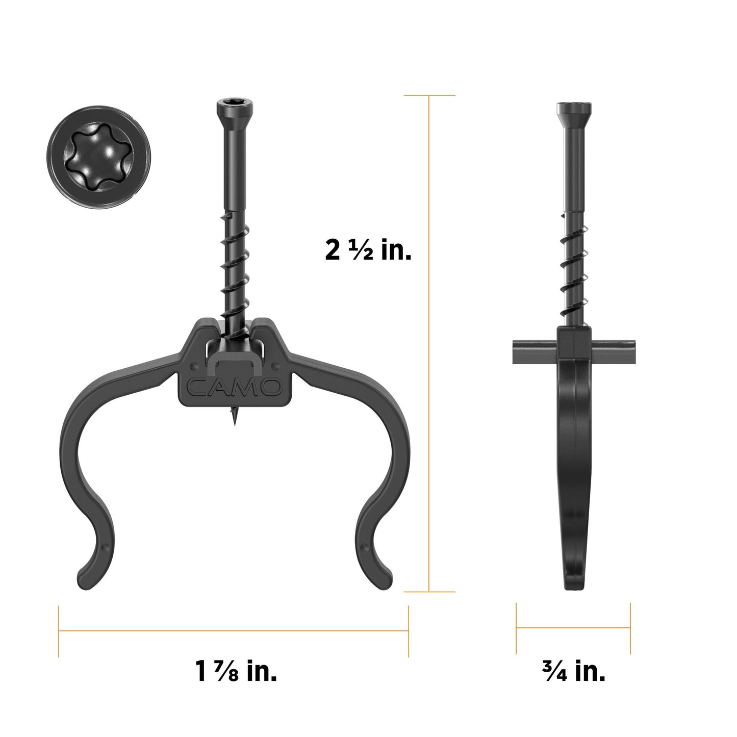 CAMO Edge Clip 1.75-in Black Hidden Deck Fastener 50-sq ft (90-Pack)