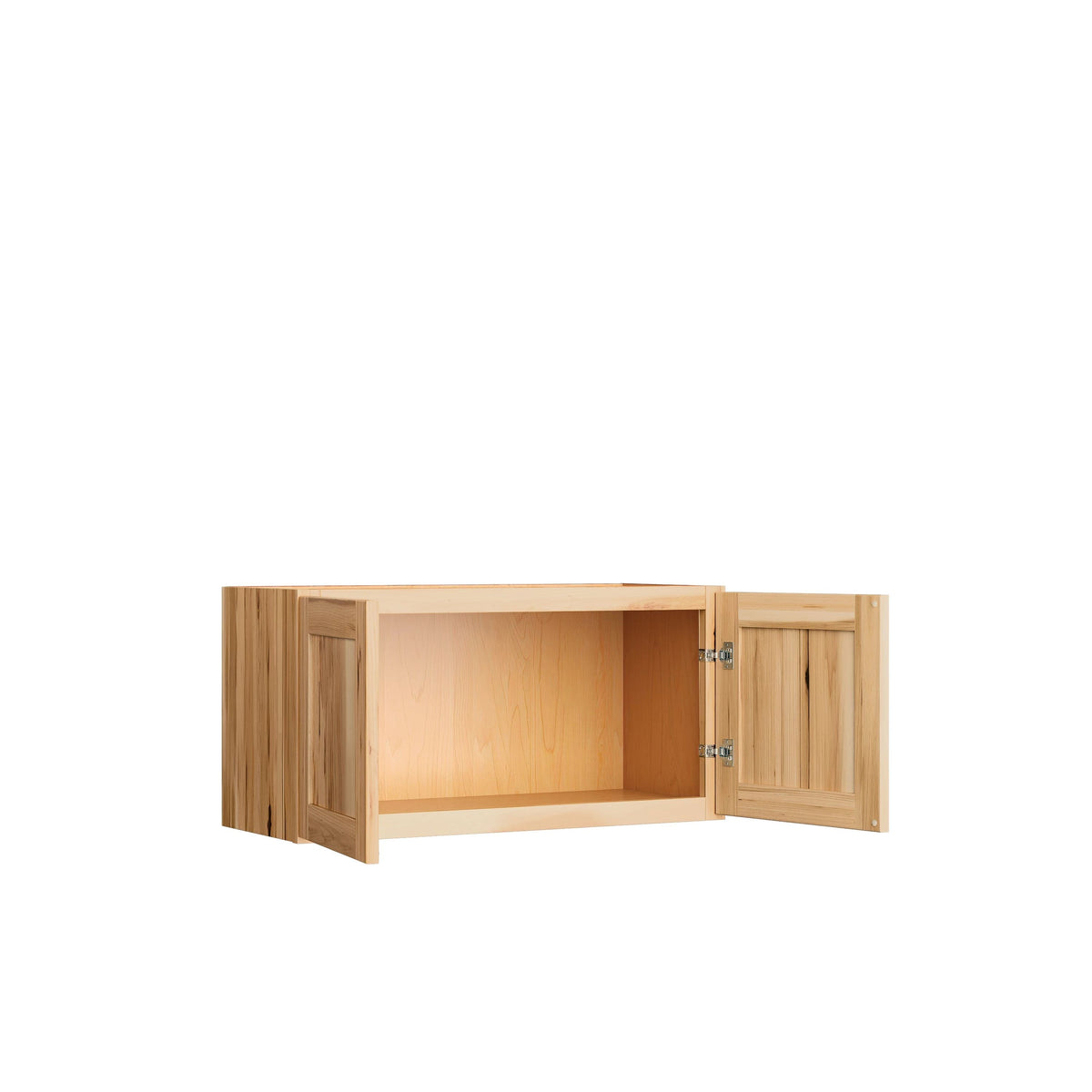 Project Source Branson 30-in W x 15-in H x 12-in D Hickory Wall Fully Assembled Cabinet (Recessed Panel Shaker Door Style)