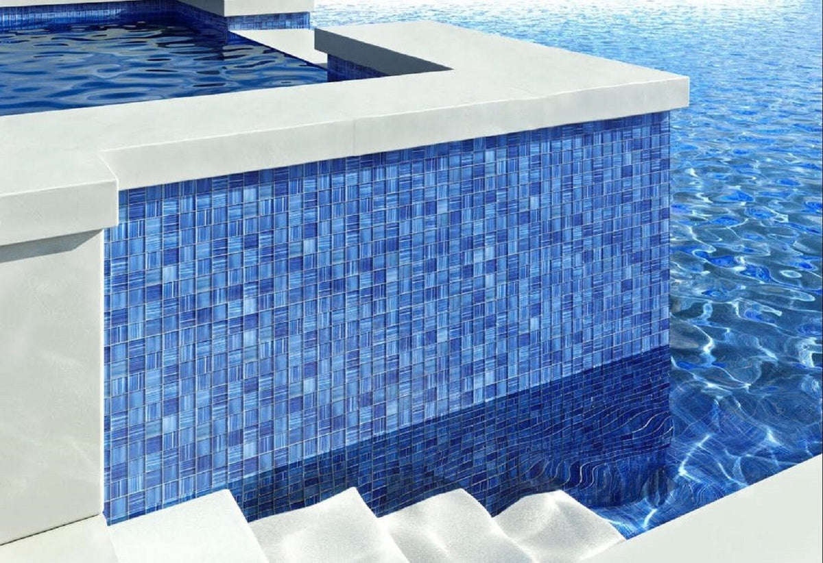 Apollo Tile Nirvana Blue 12-in x 12-in Polished Glass Uniform Squares Floor and Wall Tile (4.43-sq. ft/ Carton)