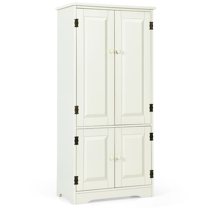 Costway 13-in W x 49-in H Mdf Cream White Freestanding Utility Storage Cabinet