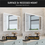 WELLFOR 48-in x 32-in x 5.6-in Silver Soft Close Bathroom Wall Cabinet