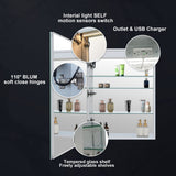 WELLFOR 20-in x 30-in x 4.6-in Silver Soft Close Bathroom Wall Cabinet