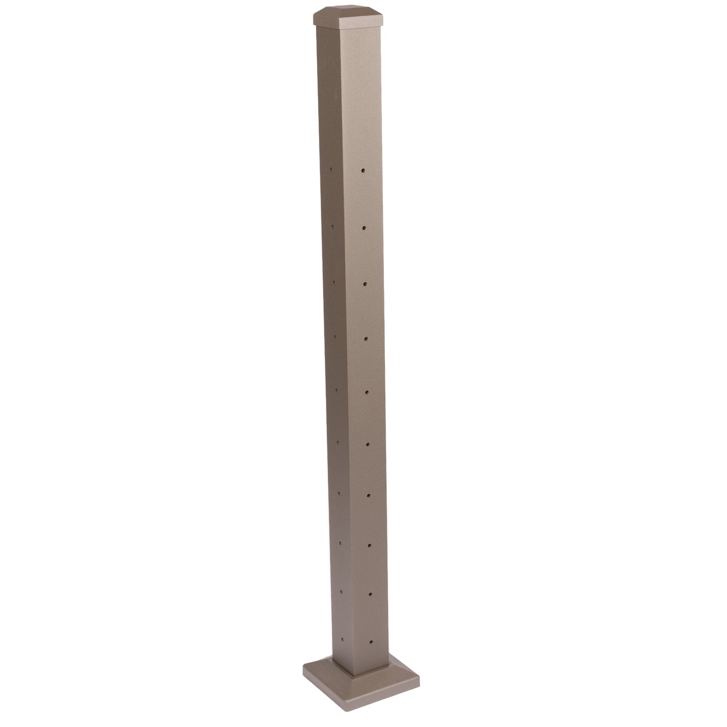 Deckorators Contemporary Cable 2.5-in x 2.5-in x 3-1/4-ft Textured Bronze Aluminum Deck Corner Post