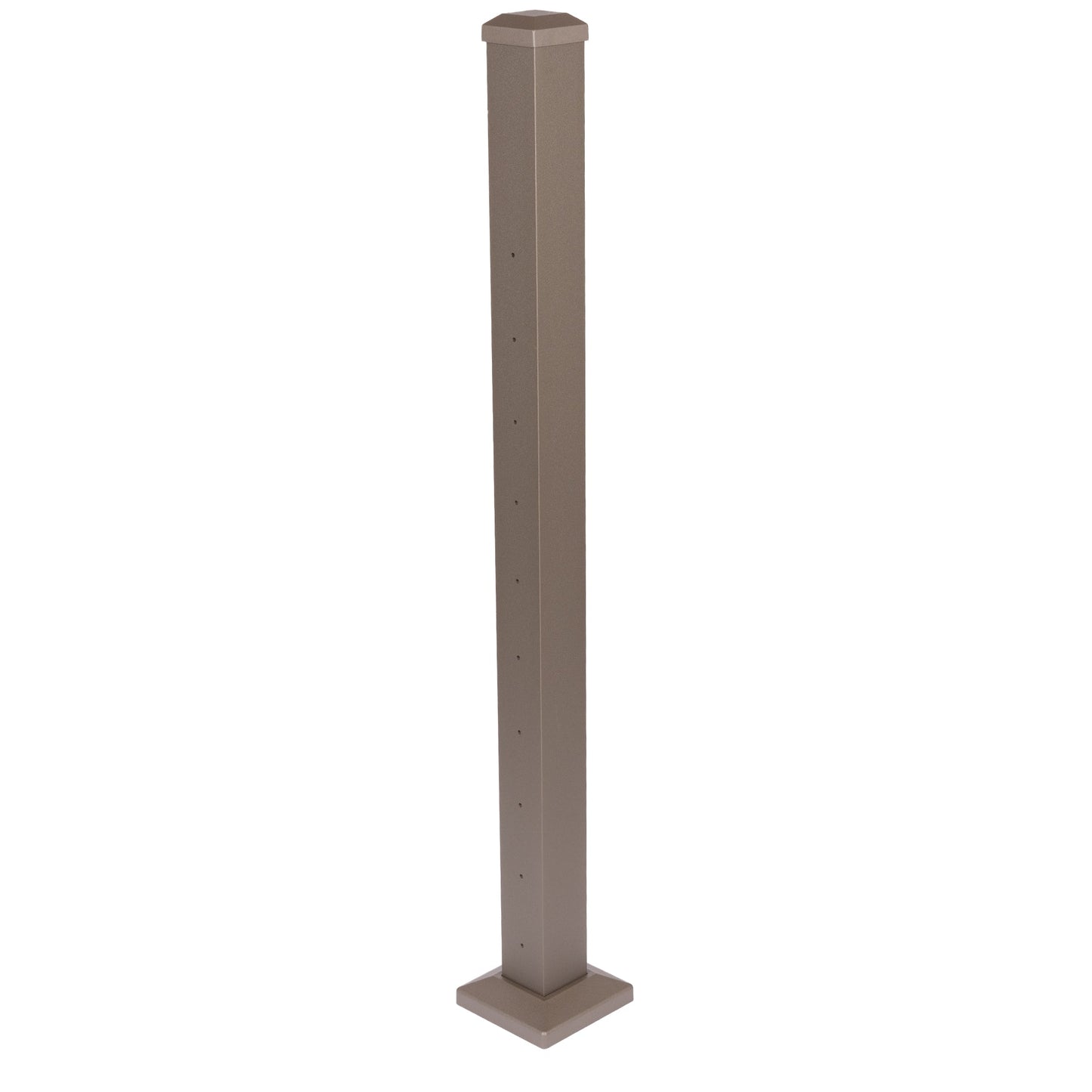 Deckorators Contemporary Cable 2.5-in x 2.5-in x 3-1/4-ft Textured Bronze Aluminum Deck Line Post