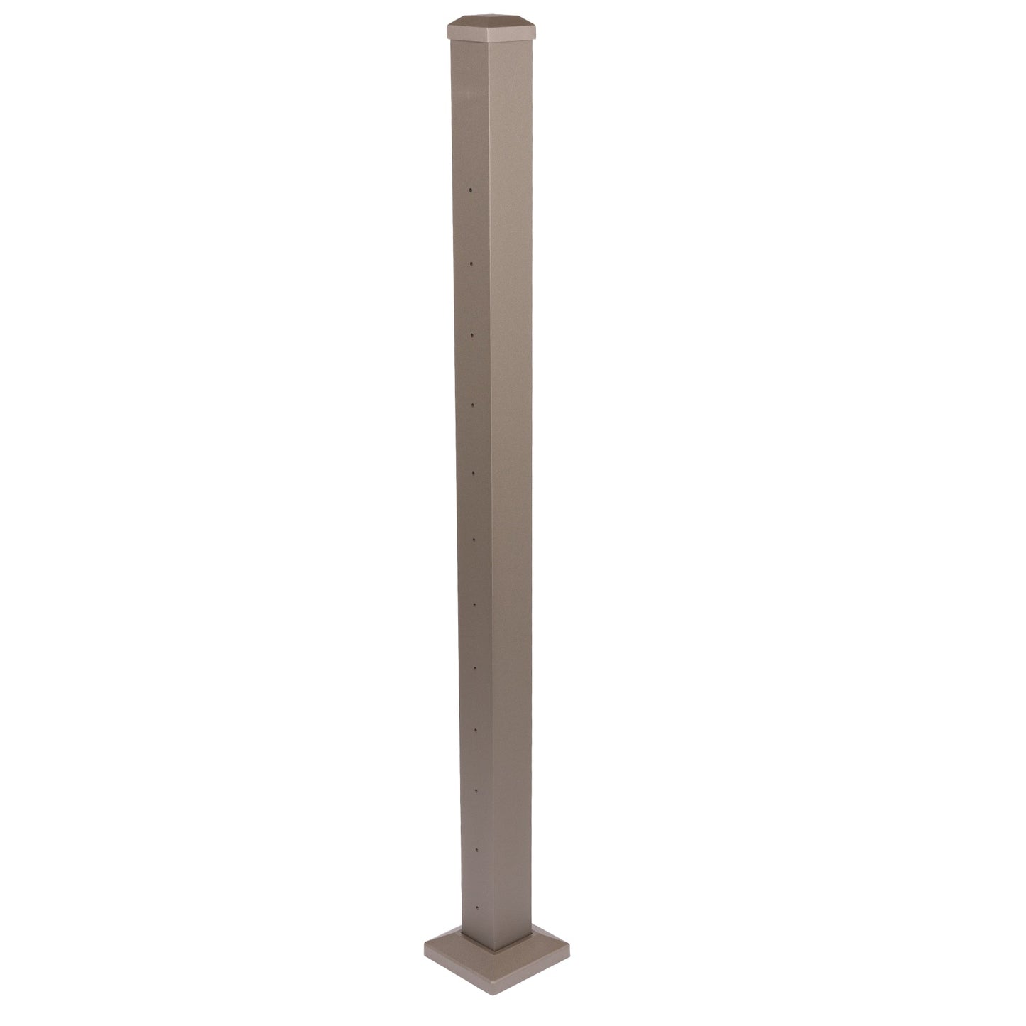 Deckorators Contemporary Cable 2.5-in x 2.5-in x 3-1/2-ft Textured Bronze Aluminum Deck Line Post