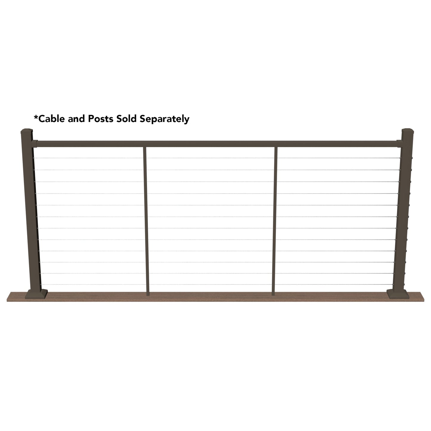 Deckorators Contemporary Cable 8-ft x 42-in Textured Bronze Aluminum Deck Cable Rail Kit