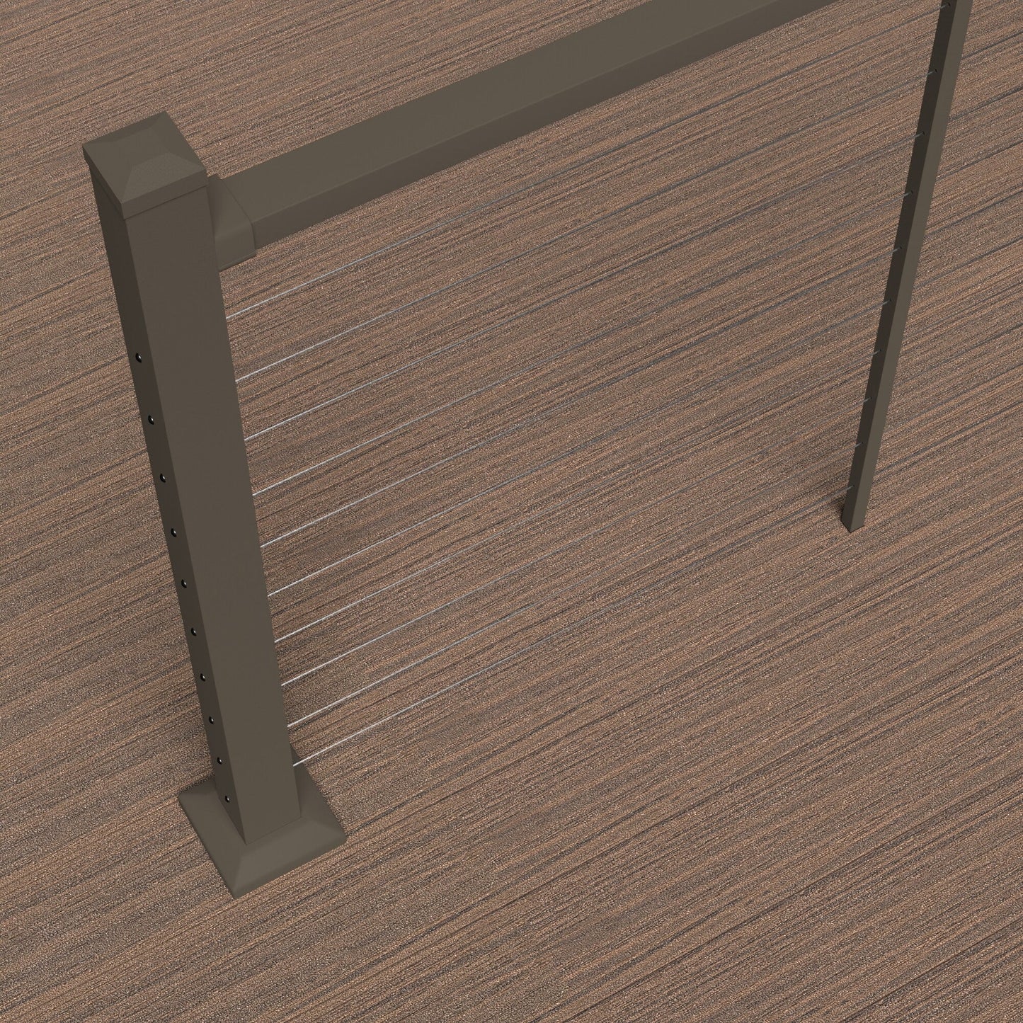Deckorators Contemporary Cable 8-ft x 36-in Textured Bronze Aluminum Deck Cable Rail Kit