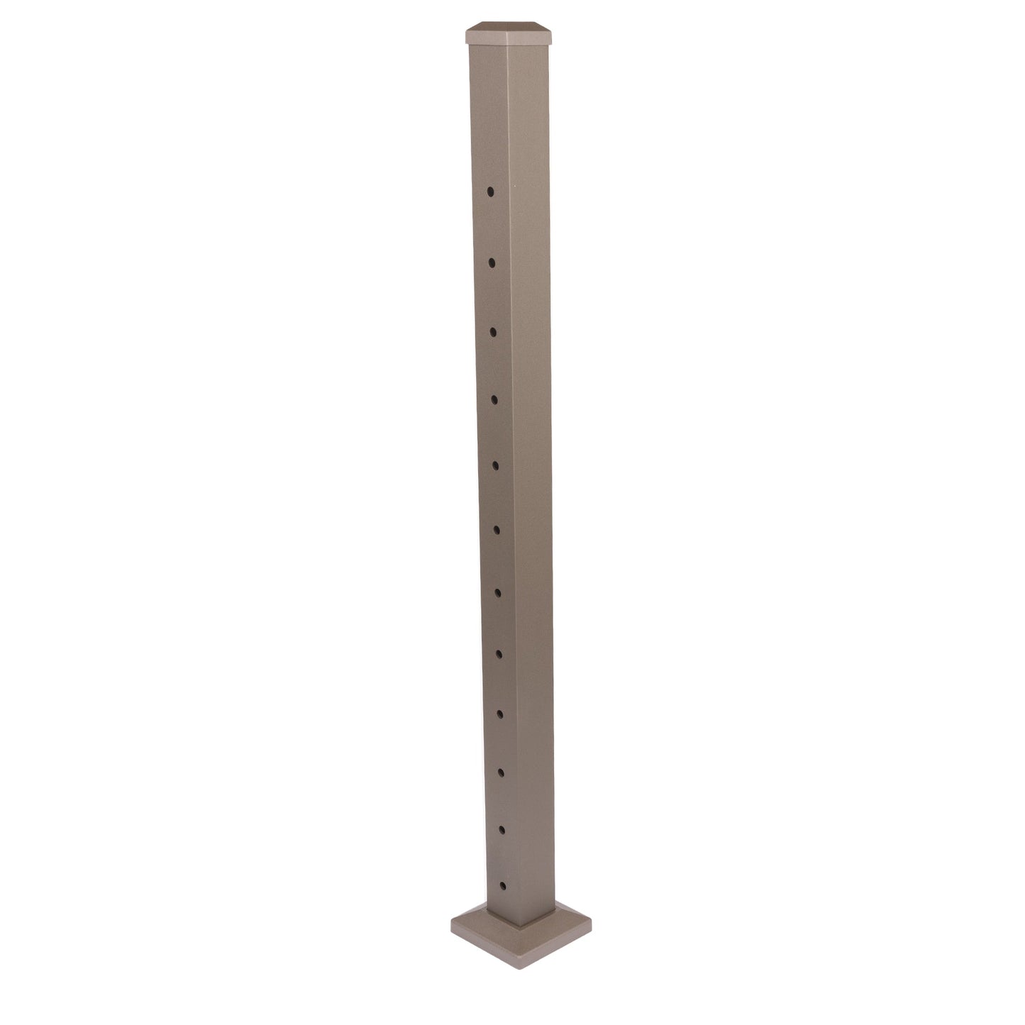 Deckorators Contemporary Cable 2.5-in x 2.5-in x 3-1/2-ft Textured Bronze Aluminum Deck End Post