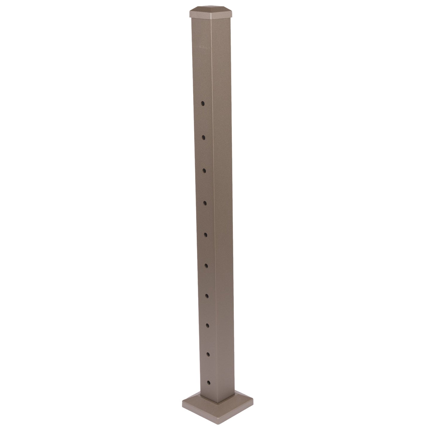 Deckorators Contemporary Cable 2.5-in x 2.5-in x 3-1/4-ft Textured Bronze Aluminum Deck End Post