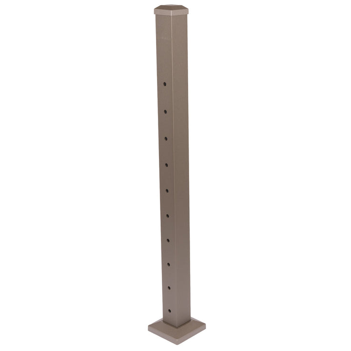 Deckorators Contemporary Cable 2.5-in x 2.5-in x 3-1/4-ft Textured Bronze Aluminum Deck End Post