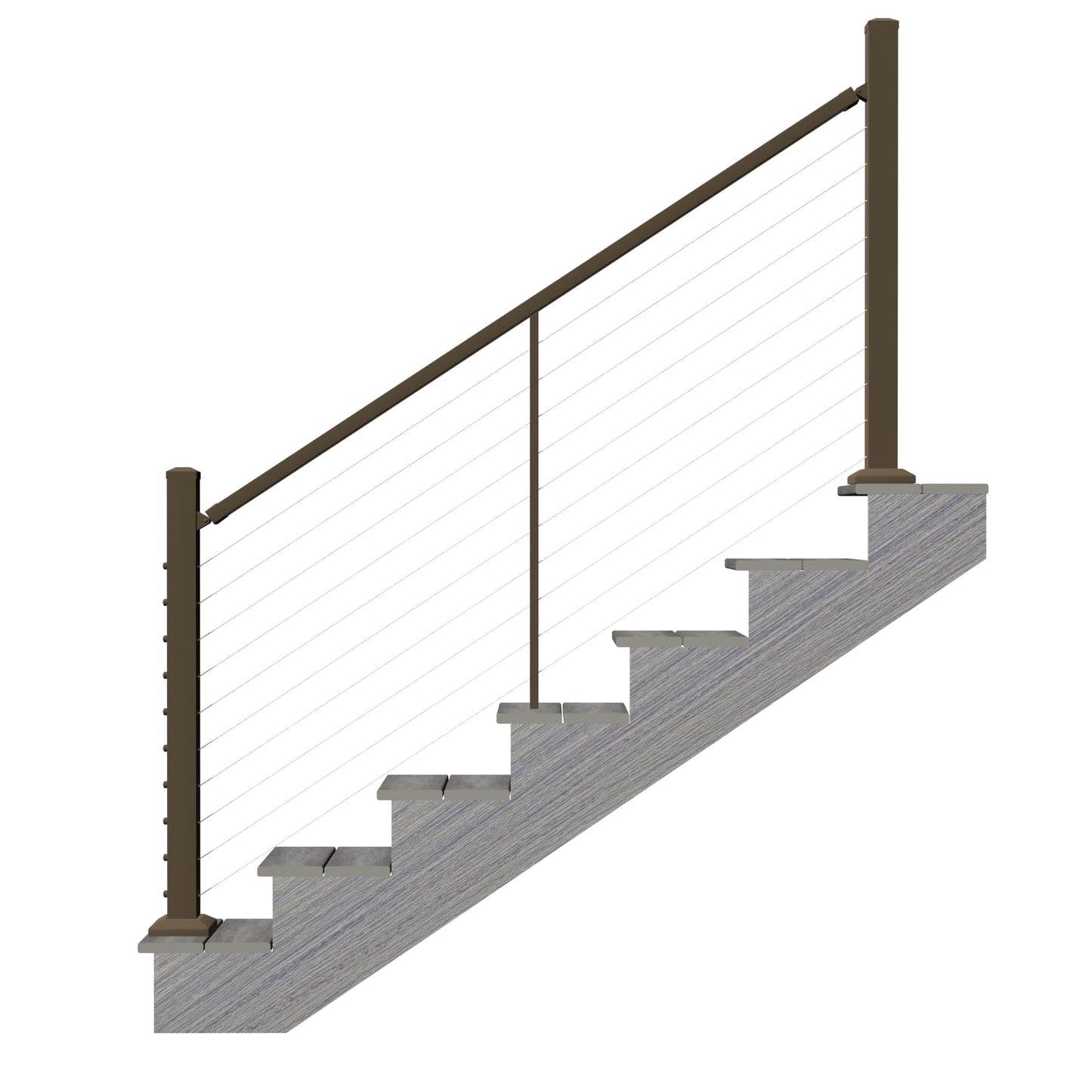 Deckorators Contemporary Cable 6-ft x 2-in Textured Bronze Aluminum Deck Stair Cable Rail Kit