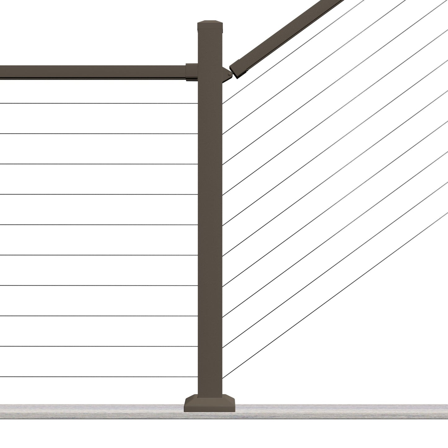 Deckorators Contemporary Cable 6-ft x 2-in Textured Bronze Aluminum Deck Stair Cable Rail Kit