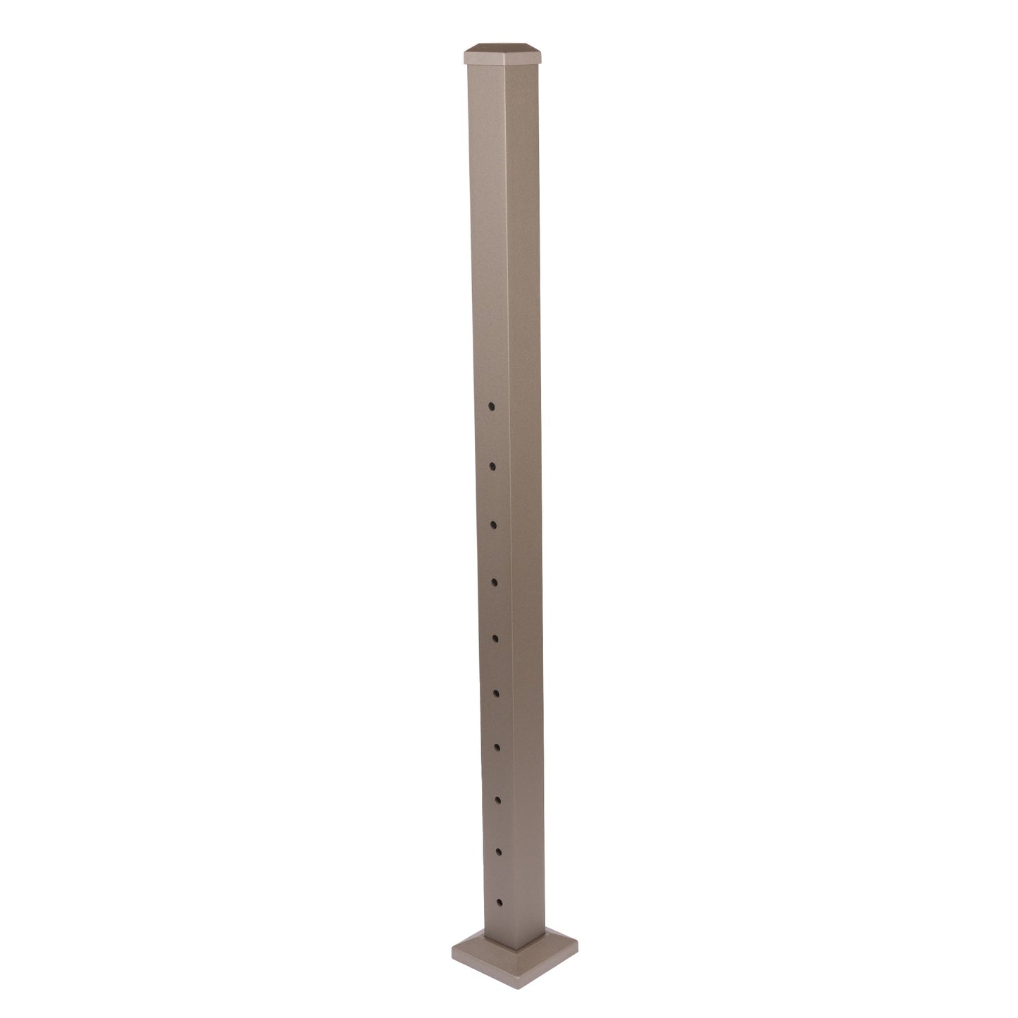 Deckorators Contemporary Cable 2.5-in x 2.5-in x 4-ft Textured Bronze Aluminum Deck Bottom Stair Post