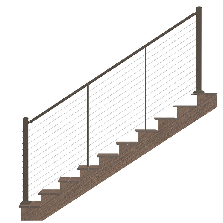 Deckorators Contemporary Cable 8-ft x 2-in Textured Bronze Aluminum Deck Stair Cable Rail Kit