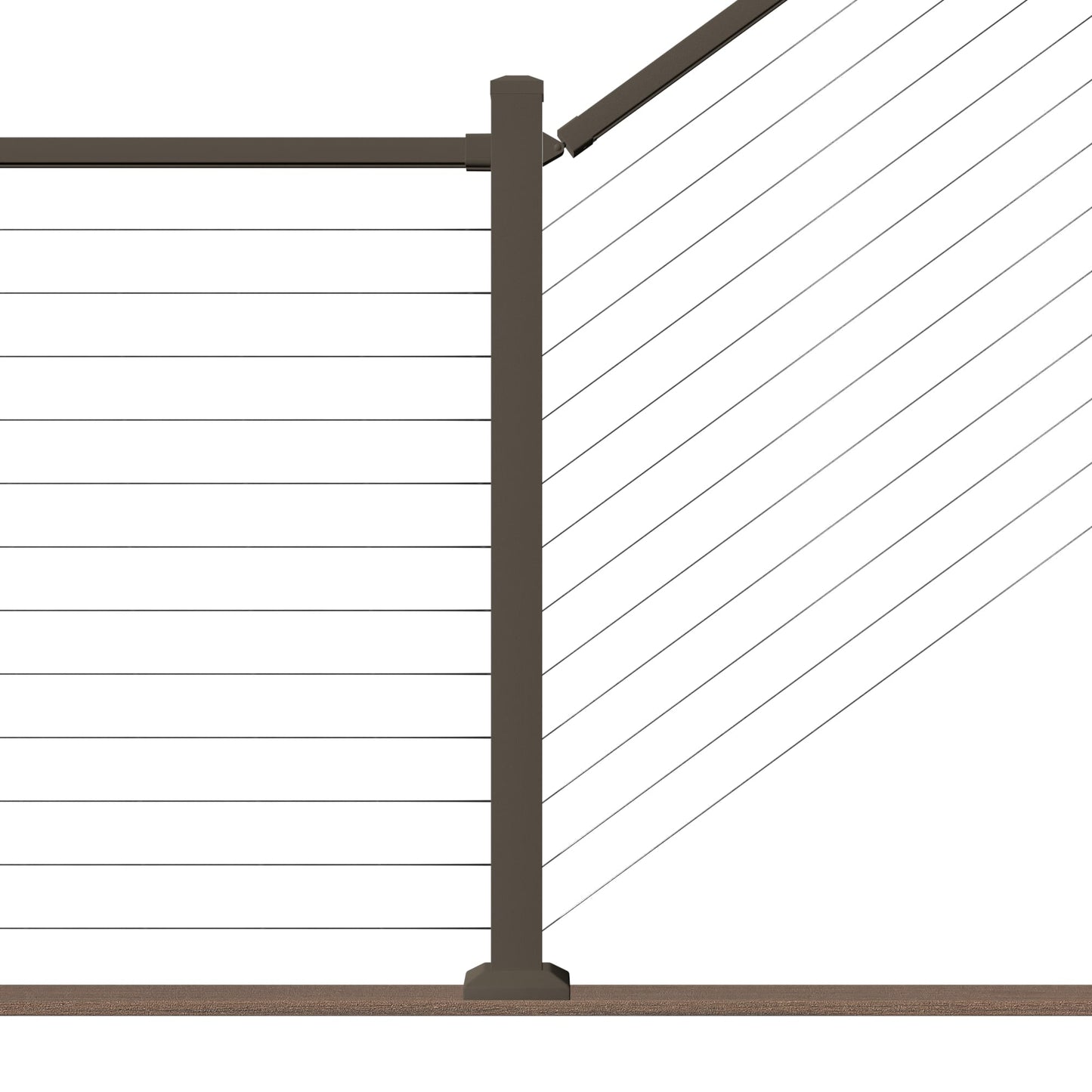 Deckorators Contemporary Cable 8-ft x 2-in Textured Bronze Aluminum Deck Stair Cable Rail Kit
