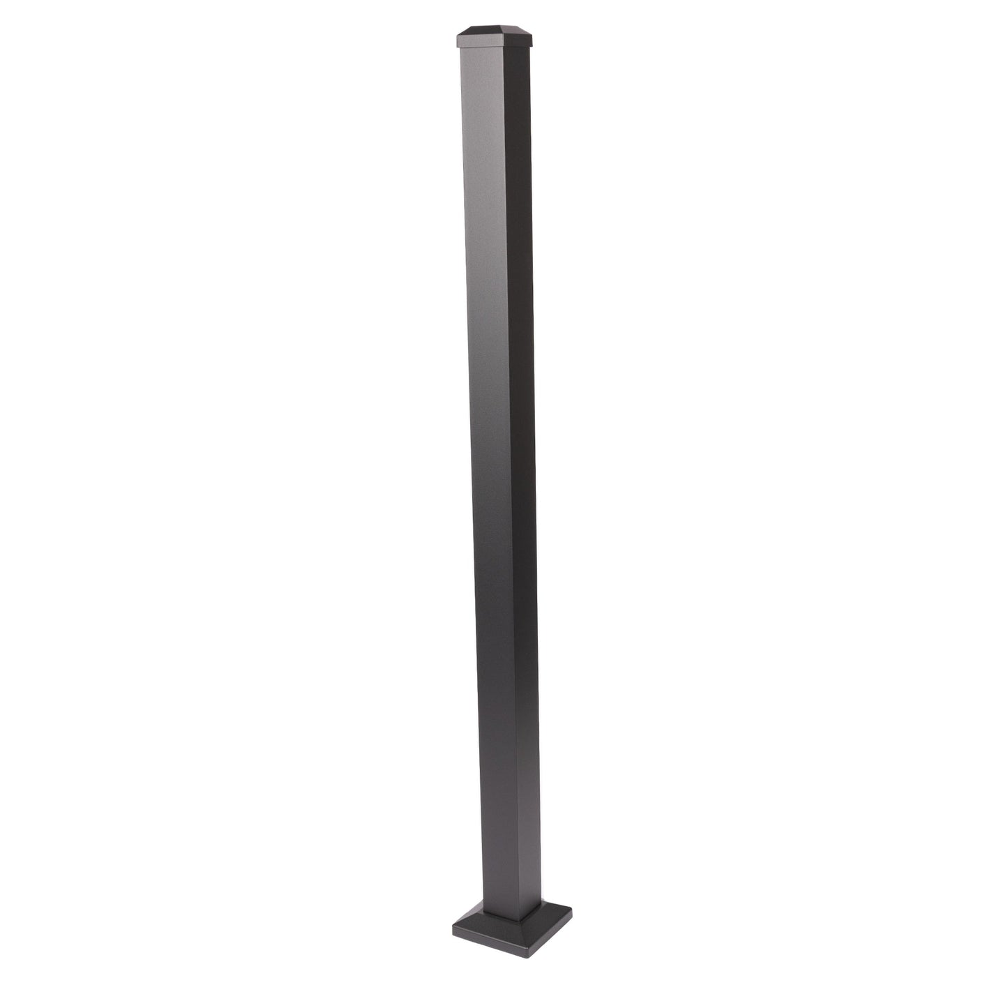 Deckorators Rapid Rail 2.5-in x 2.5-in x 4-1/2-ft Matte Black Aluminum Deck Bottom Stair Post