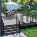 Deckorators Rapid Rail 2.5-in x 2.5-in x 4-1/2-ft Matte Black Aluminum Deck Bottom Stair Post
