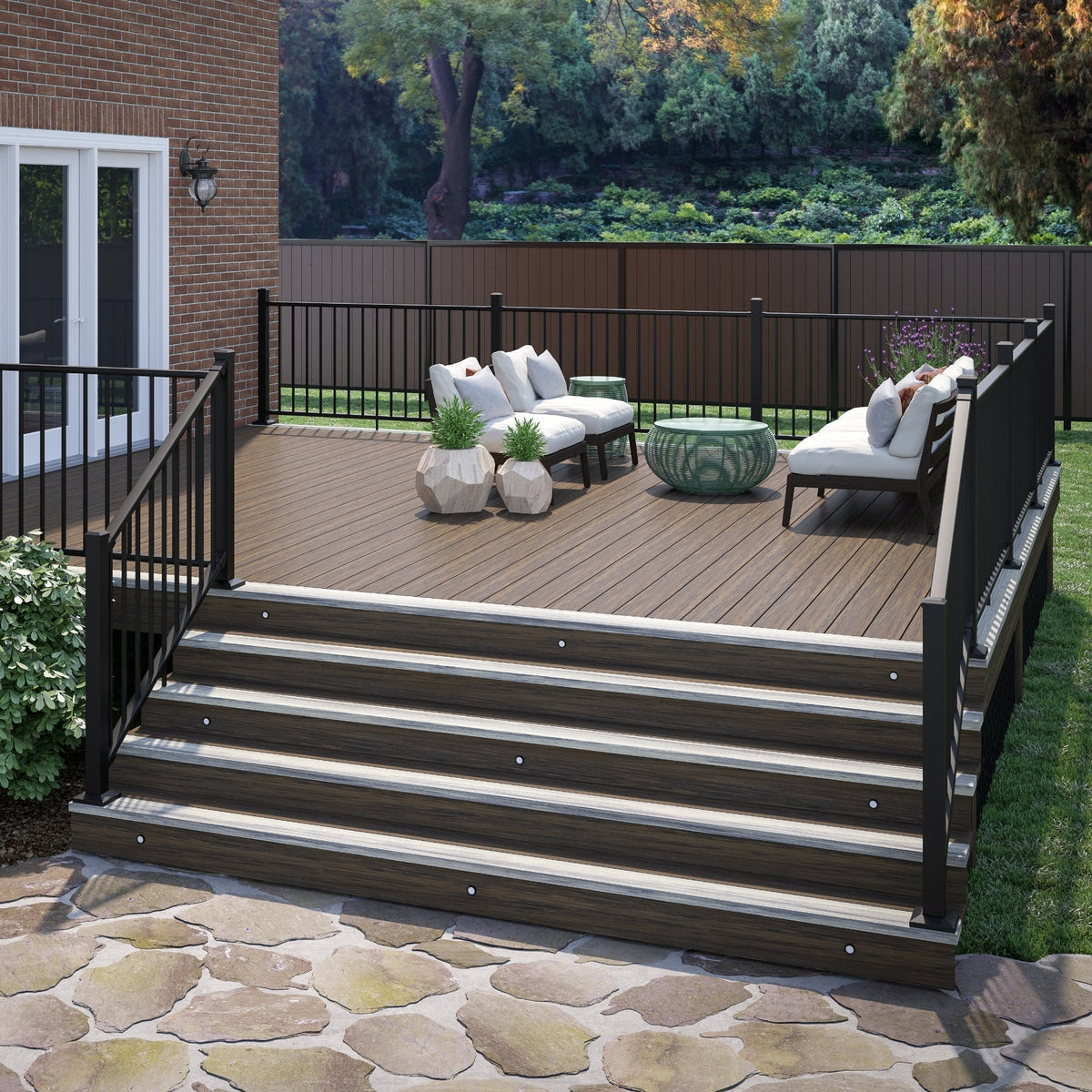 Deckorators Rapid Rail 2.5-in x 2.5-in x 4-1/2-ft Matte Black Aluminum Deck Bottom Stair Post