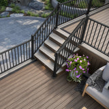 Deckorators Rapid Rail 2.5-in x 2.5-in x 4-1/2-ft Matte Black Aluminum Deck Bottom Stair Post