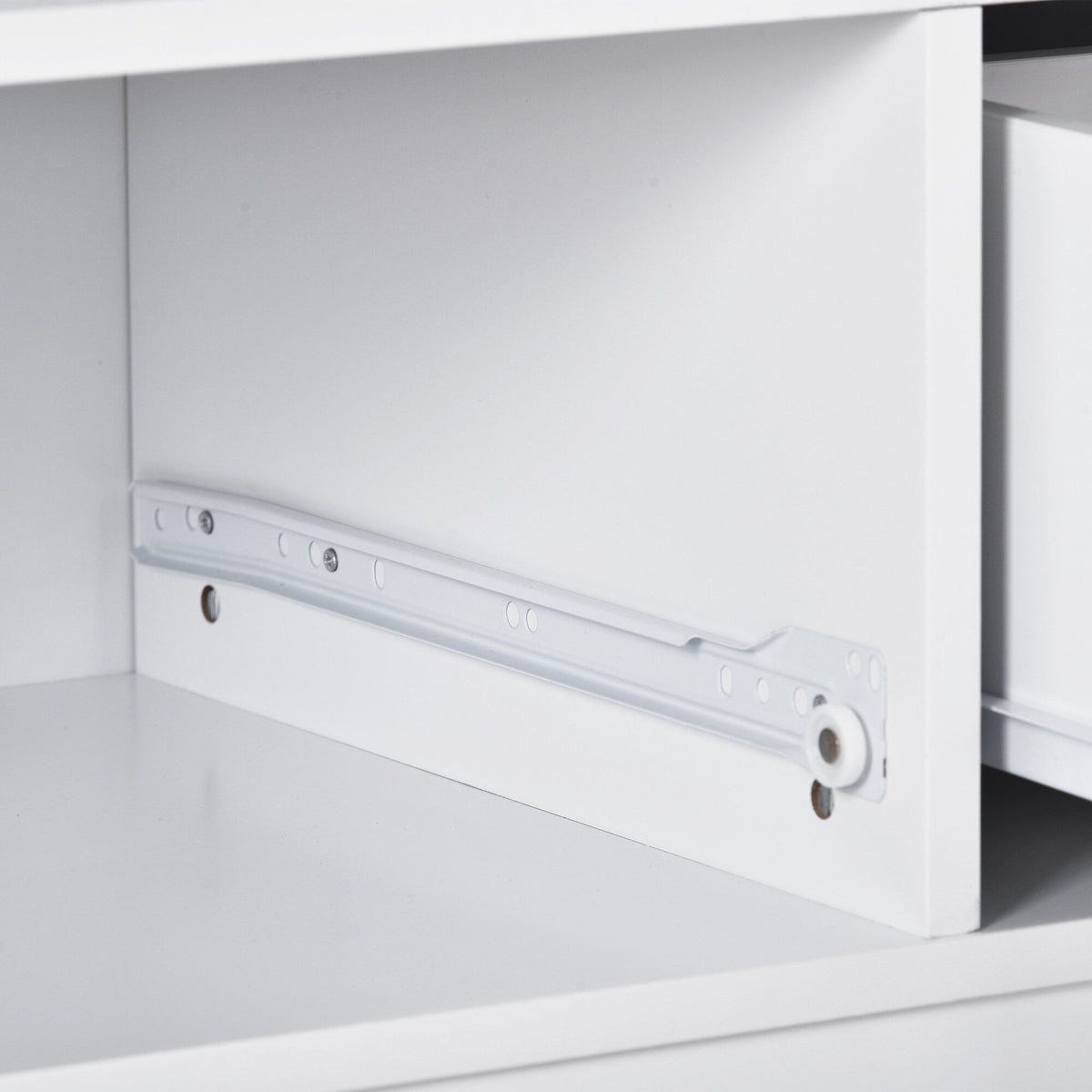 Xspracer White Mdf Base with Wood Top Rolling Kitchen Island (22-in x 46-in x 36-in)