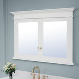 Forclover 48-in x 32-in Recessed Mount White Mirrored Soft Close Medicine Cabinet
