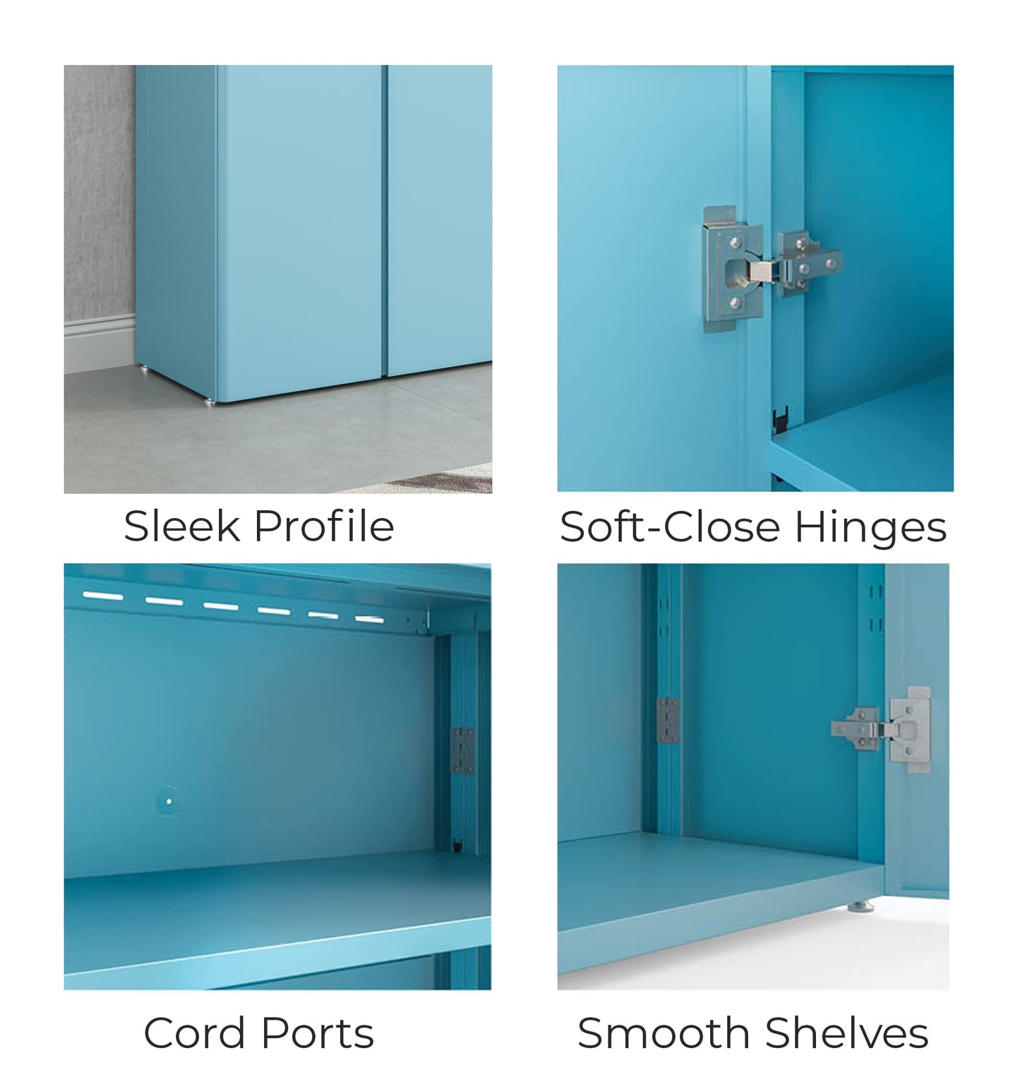 Everest 36-in W x 74-in H Steel Modern Blue Freestanding Utility Storage Cabinet
