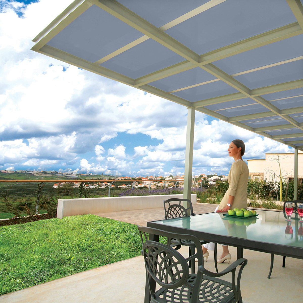 Sunscape 2-ft x 12-ft Corrugated Solar Grey Polycarbonate Roof Panel