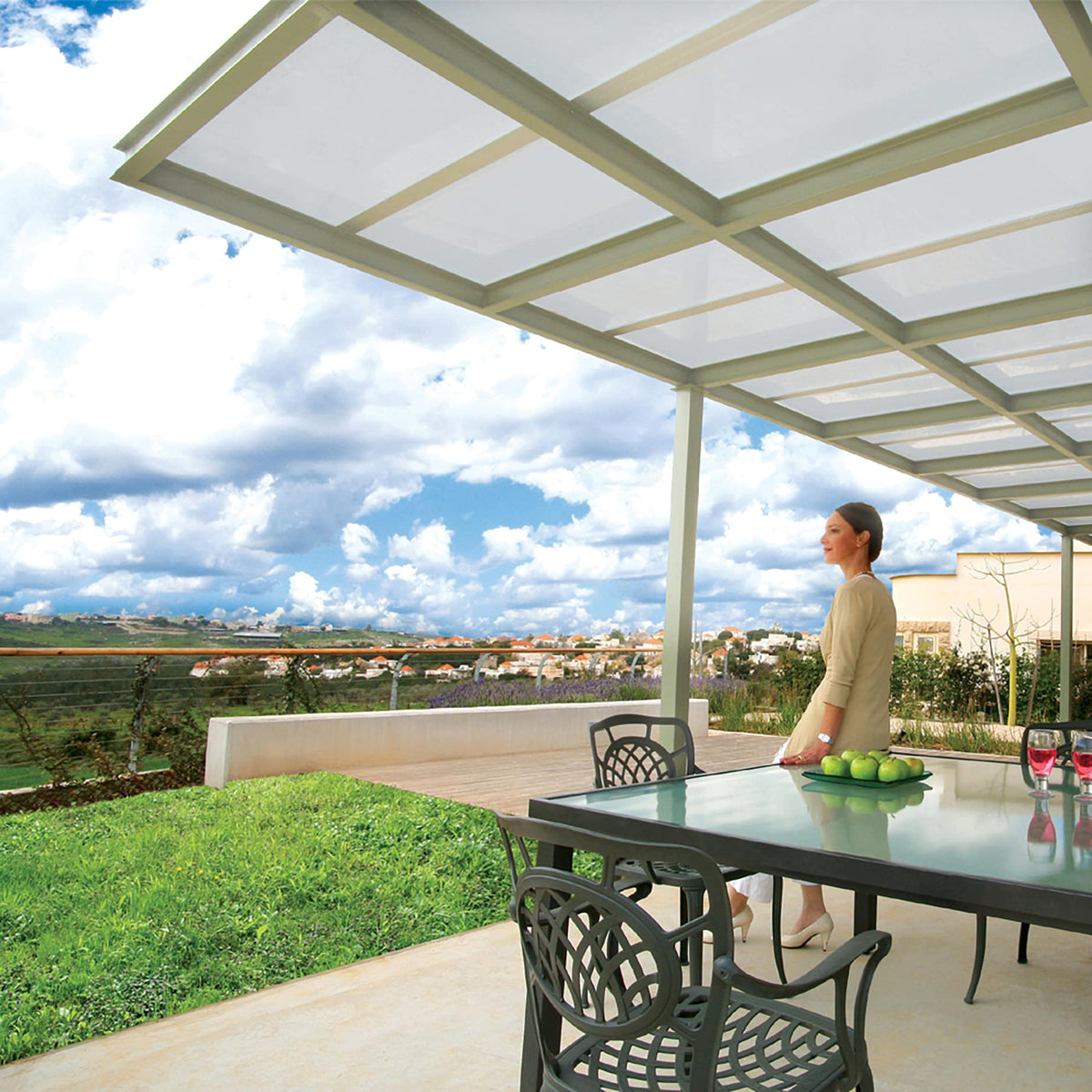 Sunscape 2-ft x 10-ft Corrugated White Opal Polycarbonate Roof Panel
