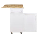Xspracer White Mdf Base with Wood Top Rolling Kitchen Island (26-in x 39-in x 34-in)