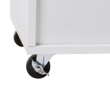 Xspracer White Mdf Base with Wood Top Rolling Kitchen Island (26-in x 39-in x 34-in)