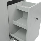 Xspracer Gray Mdf Base with Wood Top Rolling Kitchen Island (29-in x 54-in x 37-in)