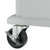 Xspracer Gray Mdf Base with Wood Top Rolling Kitchen Island (29-in x 54-in x 37-in)