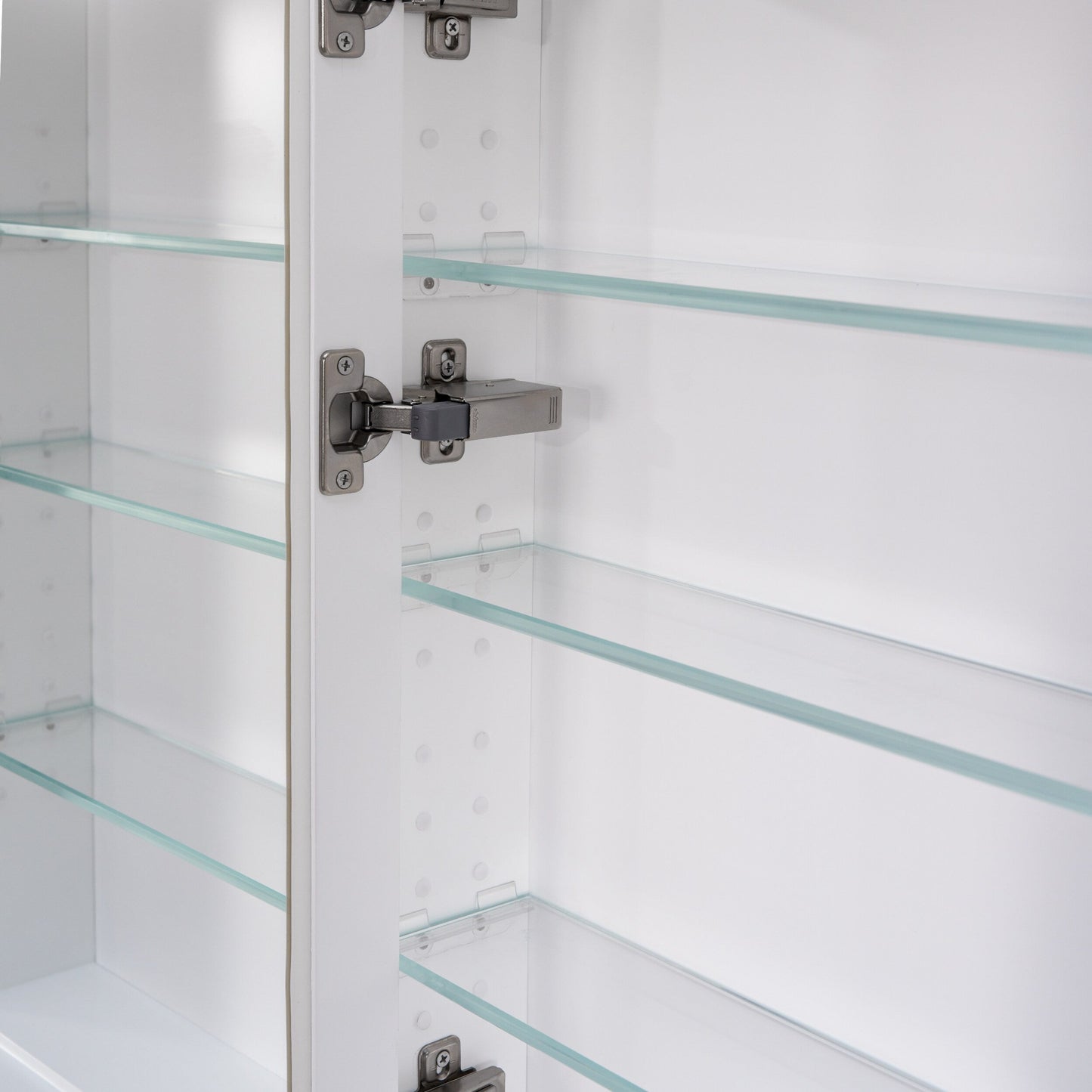 Forclover Solid Wood 40-in x 32-in Recessed Mount White Mirrored Soft Close Medicine Cabinet