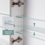 Forclover Solid Wood 40-in x 32-in Recessed Mount White Mirrored Soft Close Medicine Cabinet