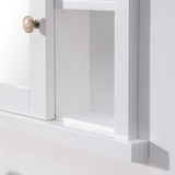 Forclover Solid Wood 40-in x 32-in Recessed Mount White Mirrored Soft Close Medicine Cabinet